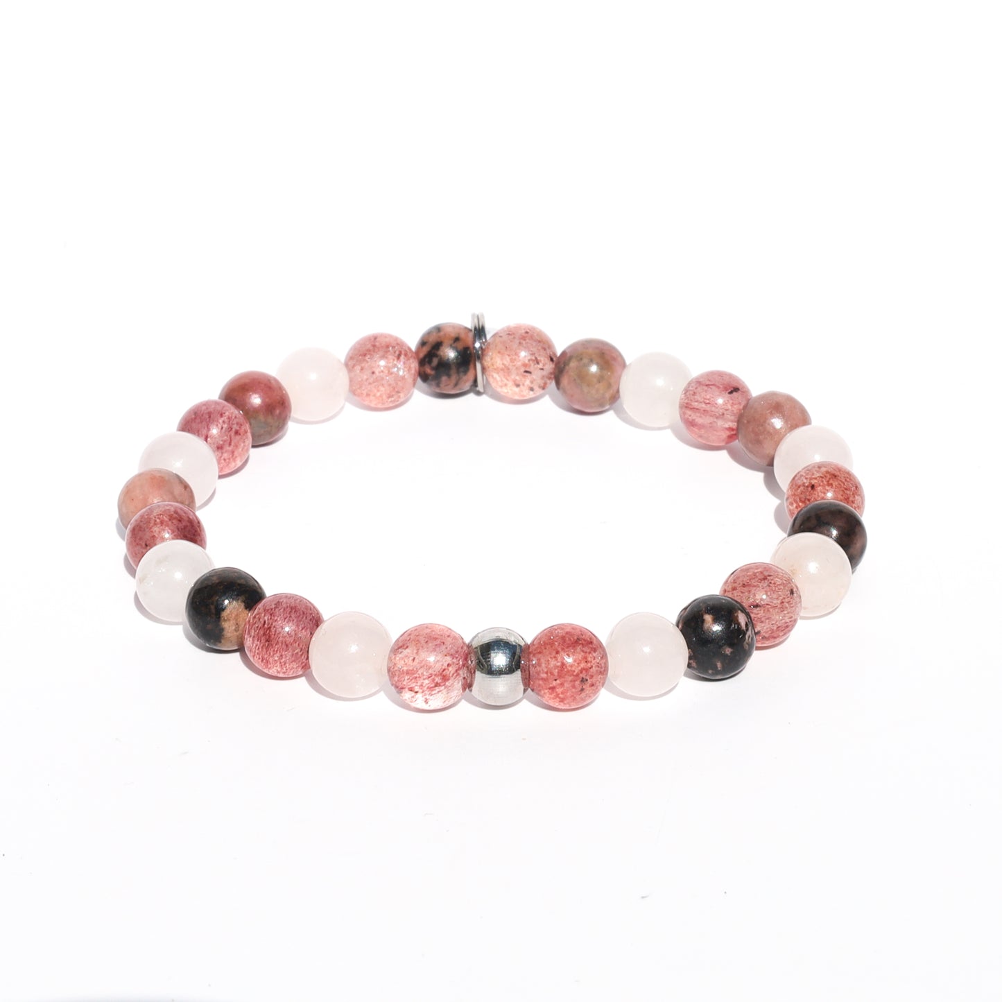 Aardbeienkwarts roze armband kids