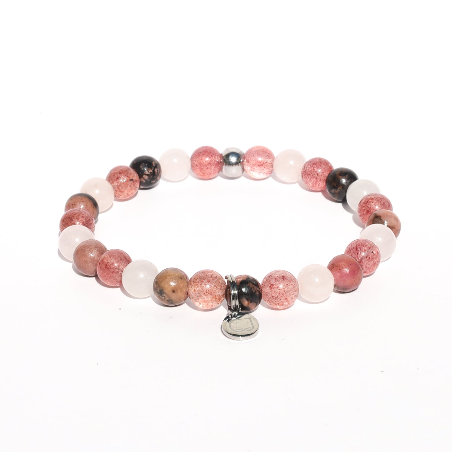 Aardbeienkwarts roze armband kids