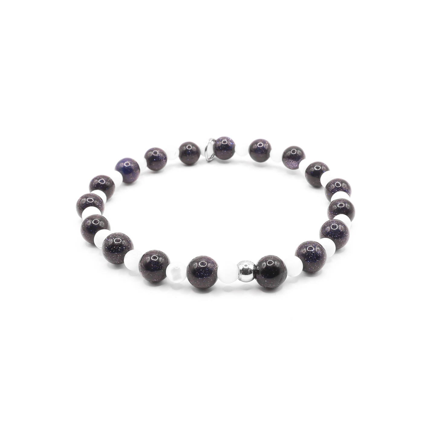 Zandsteen blauw en schelpkraal armband kids