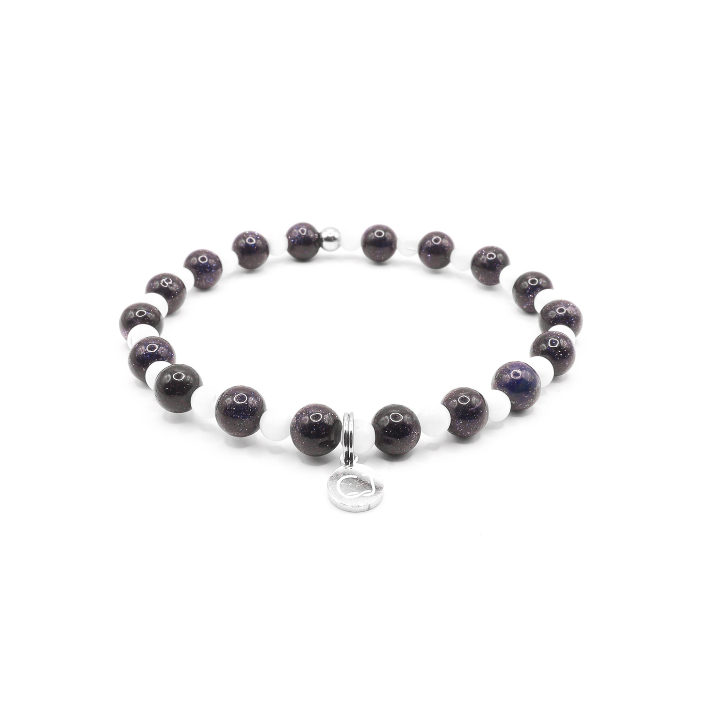 Zandsteen blauw en schelpkraal armband kids