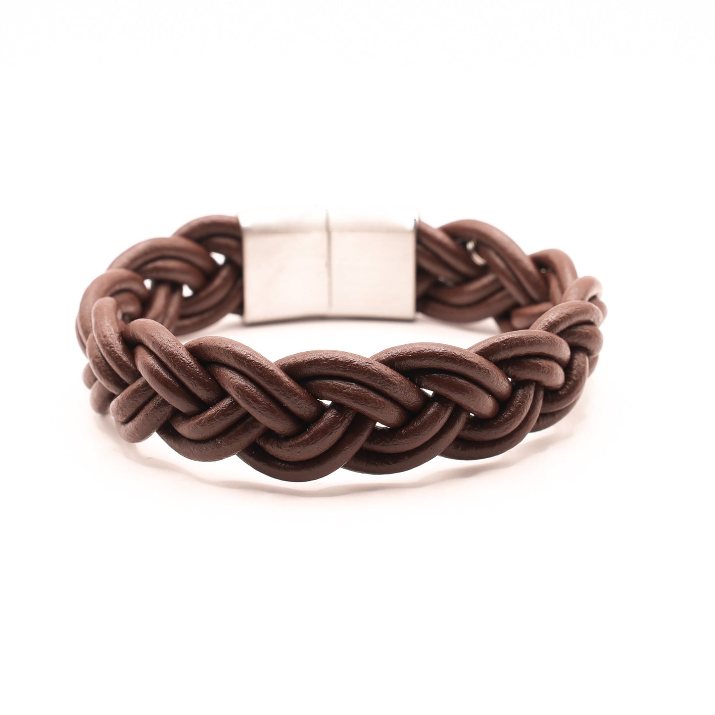 Leren armband bruin