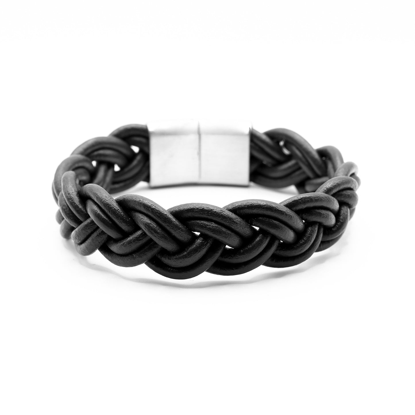 Leren armband zwart