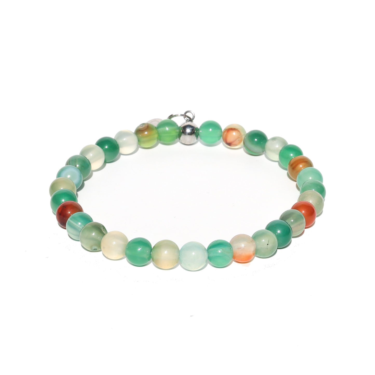 Agaat groen-oranje armband