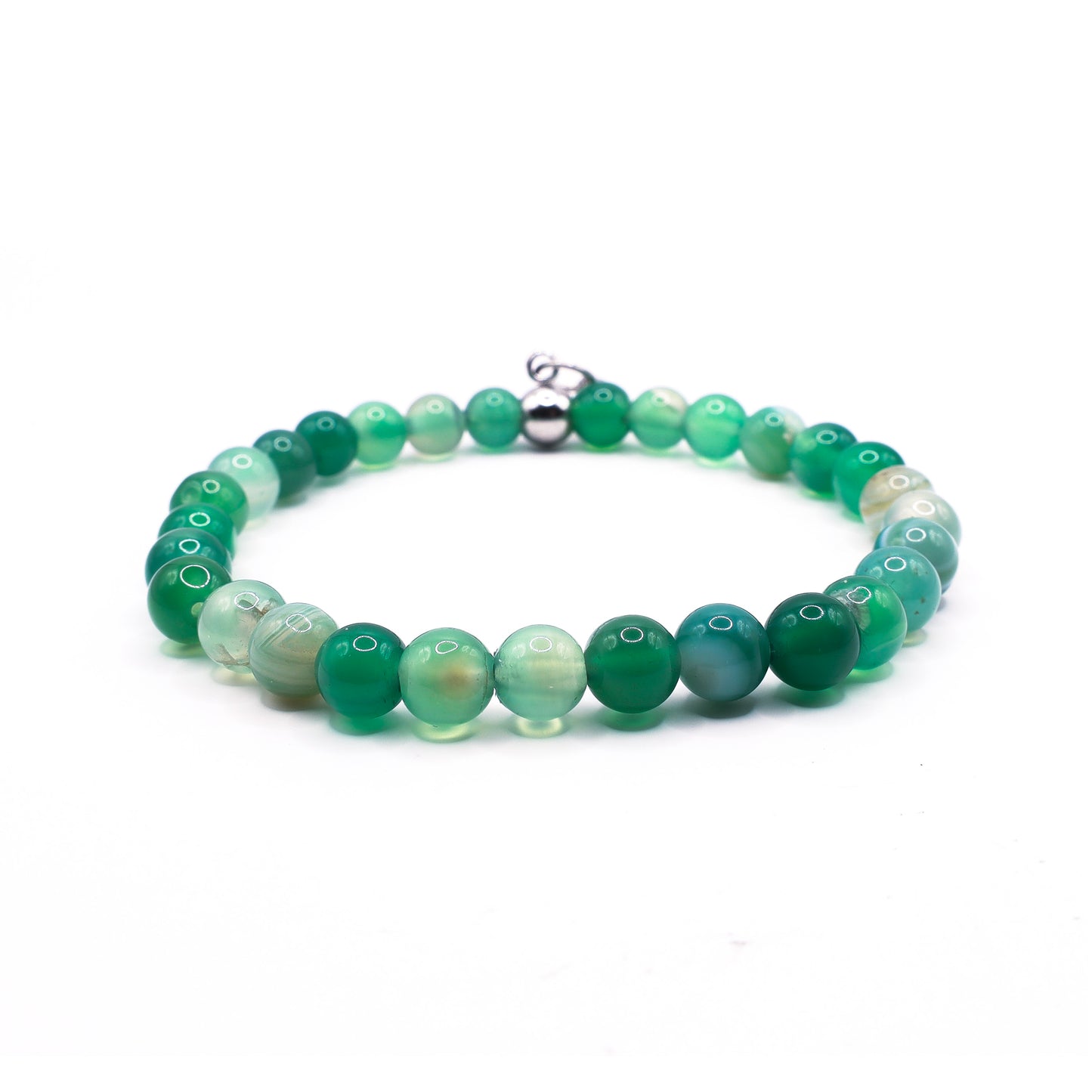 Agaat groene streep armband