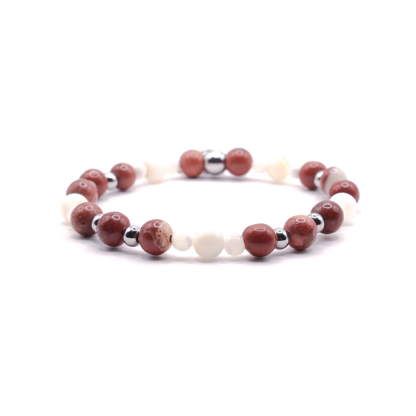 Jaspis rood & Parel armband