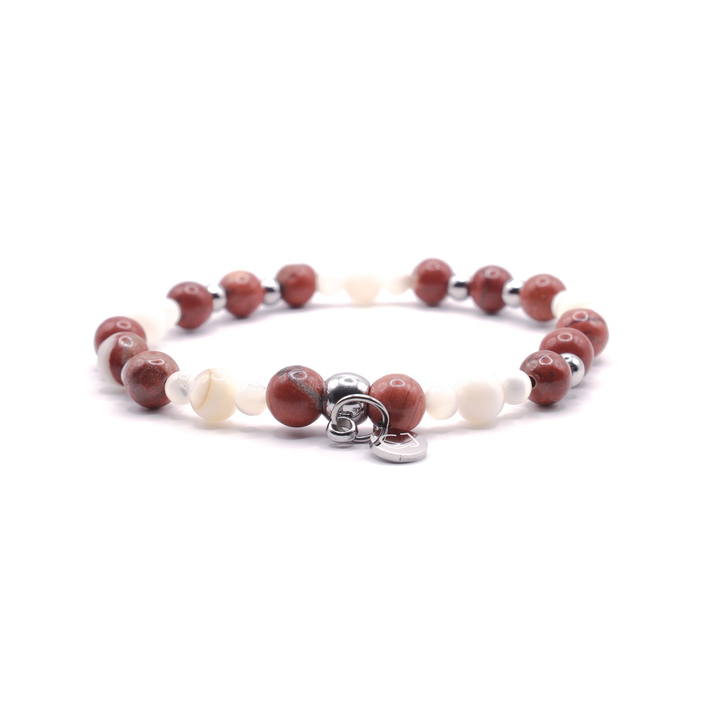 Jaspis rood & Parel armband