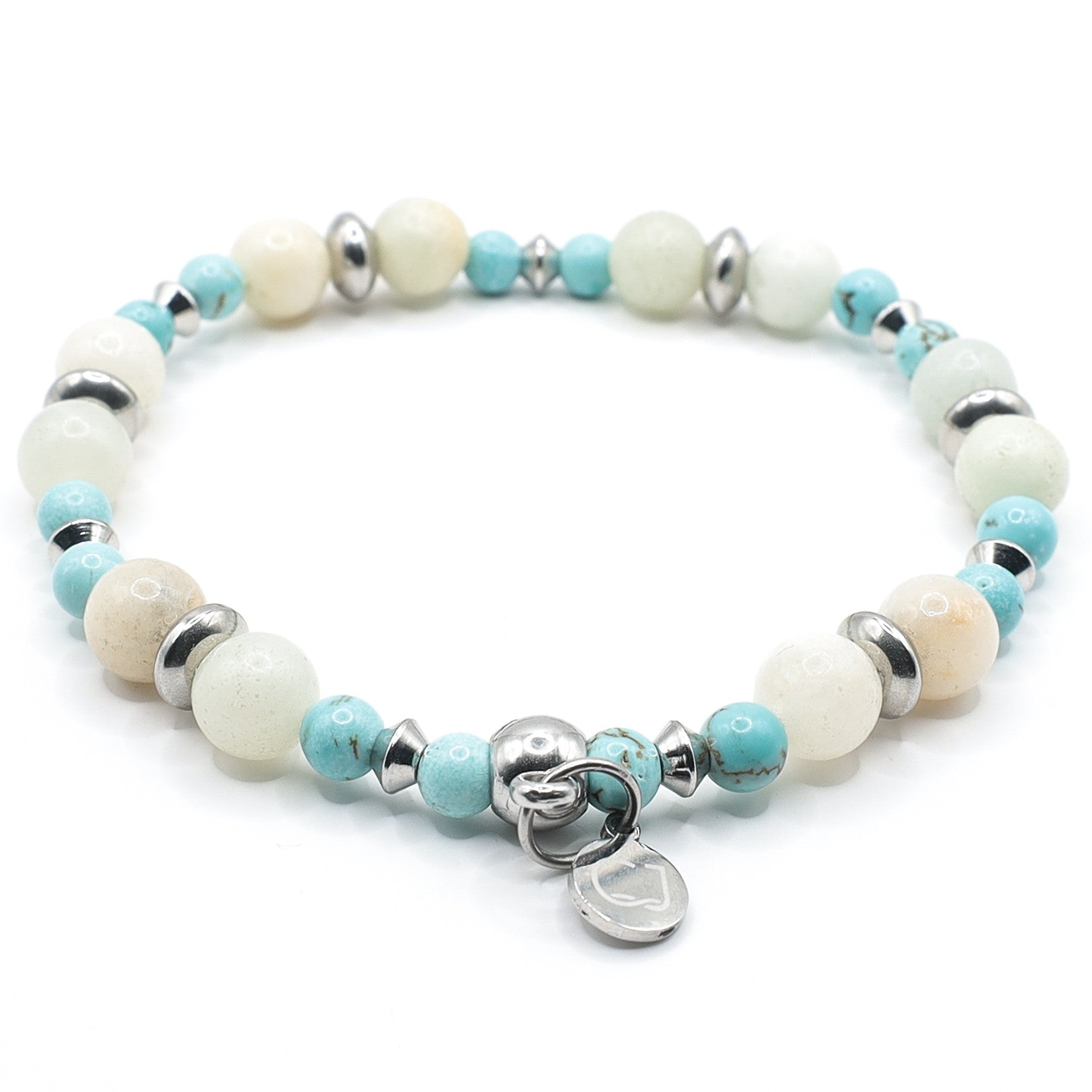 Cornelia Jay Gems (CJ) armband, model ''zakynthos'', van Amazoniet en Turqueniet, in collectie vrouw
