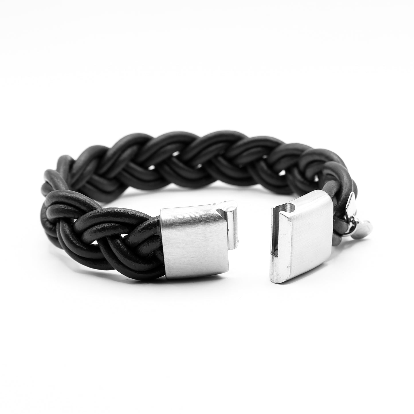 Leren armband zwart