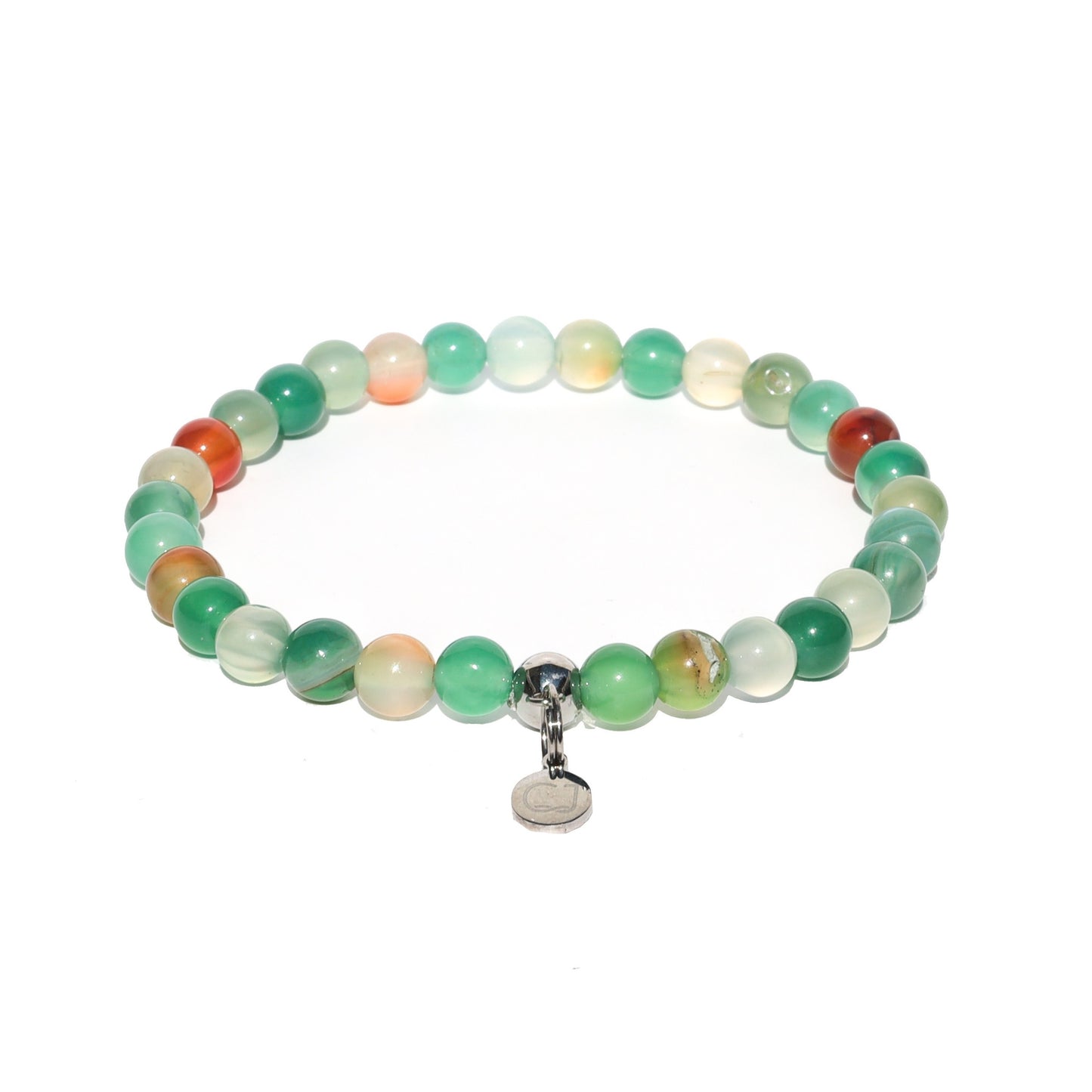 Agaat groen-oranje armband