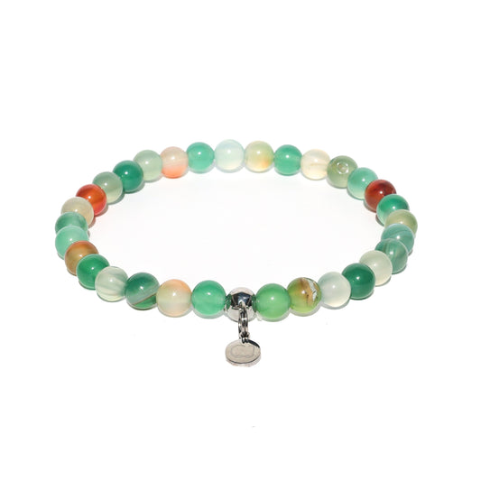 Agaat groen-oranje armband