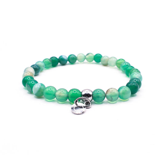 Agaat groene streep armband