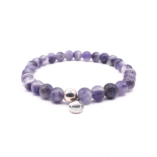 Amethist streep armband