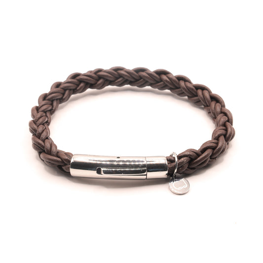 Leren armband bruin