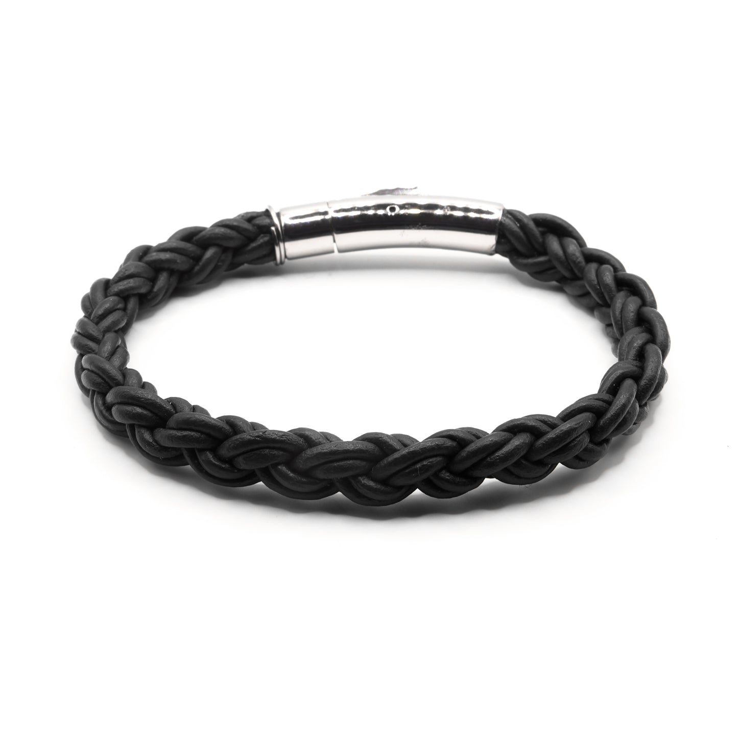Leren armband zwart