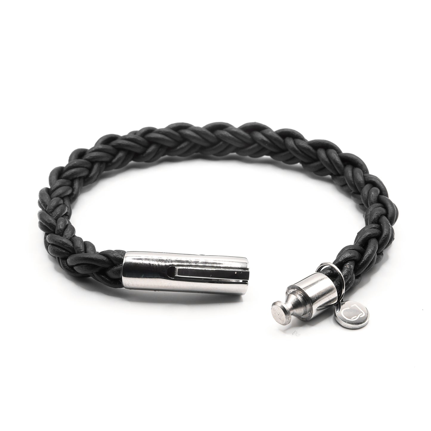 Leren armband zwart