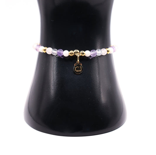 Bergkristal goud armband