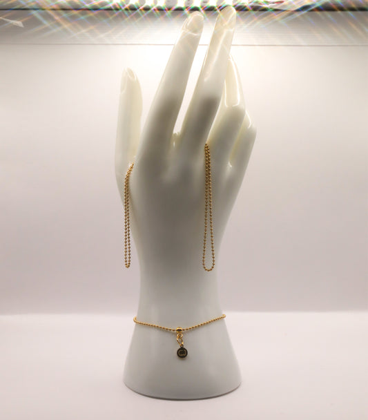 Goud ball chain armbandset